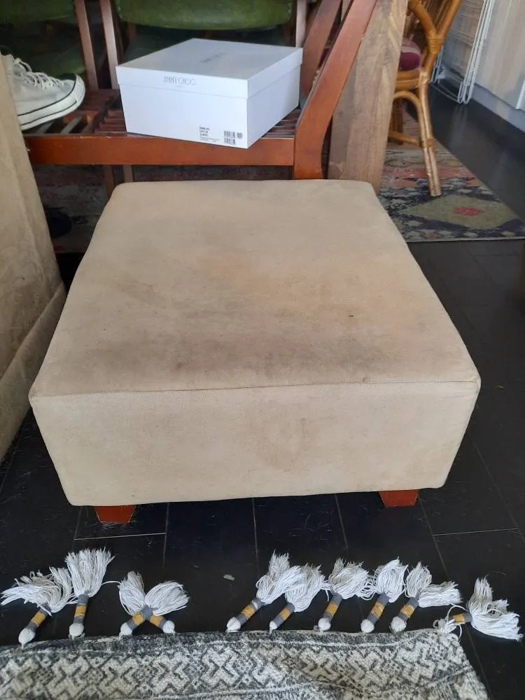Brown Suede Ottoman photo 1