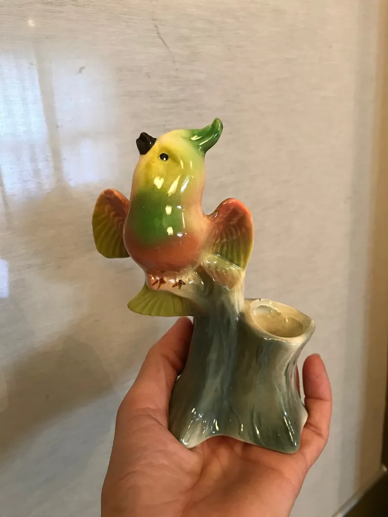 Vintage Bird Decorative Vase photo 1