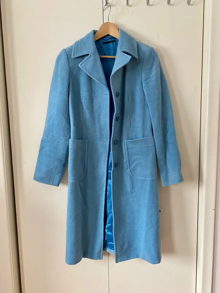 Sisley Light Blue Wool Coat - Sz S photo 1
