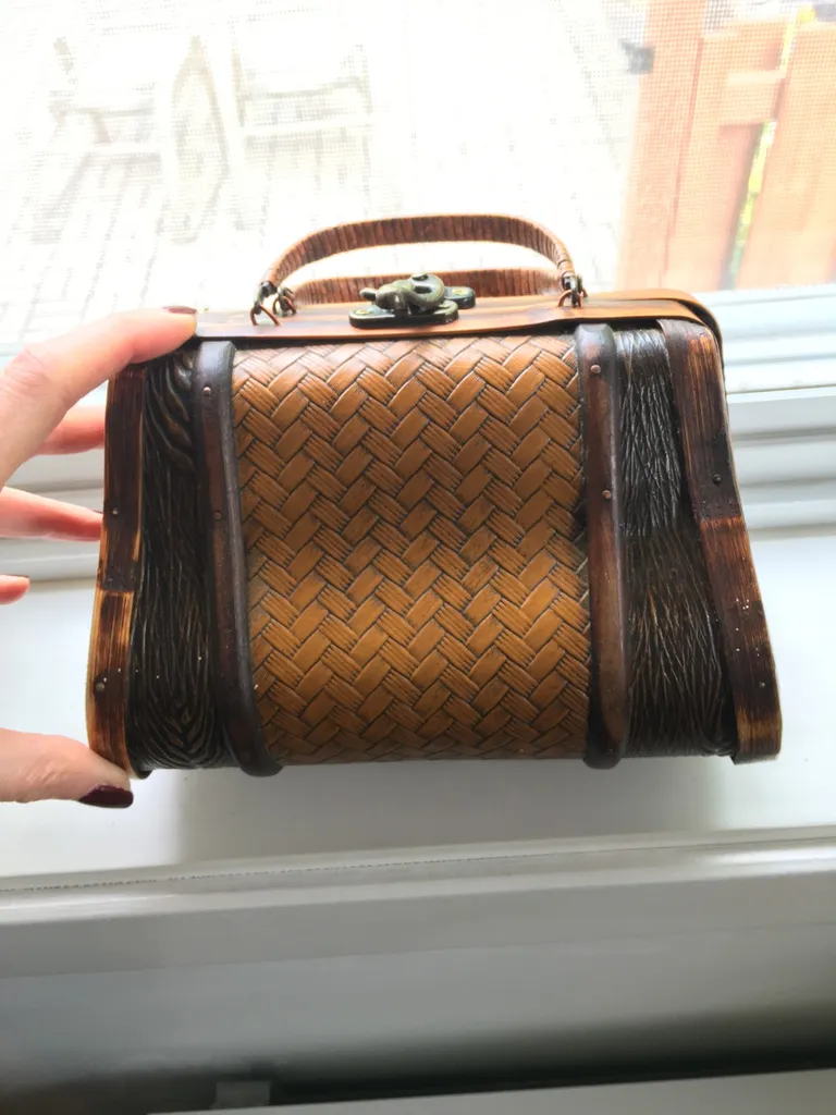 Bamboo purse box sac à main en bois photo 1