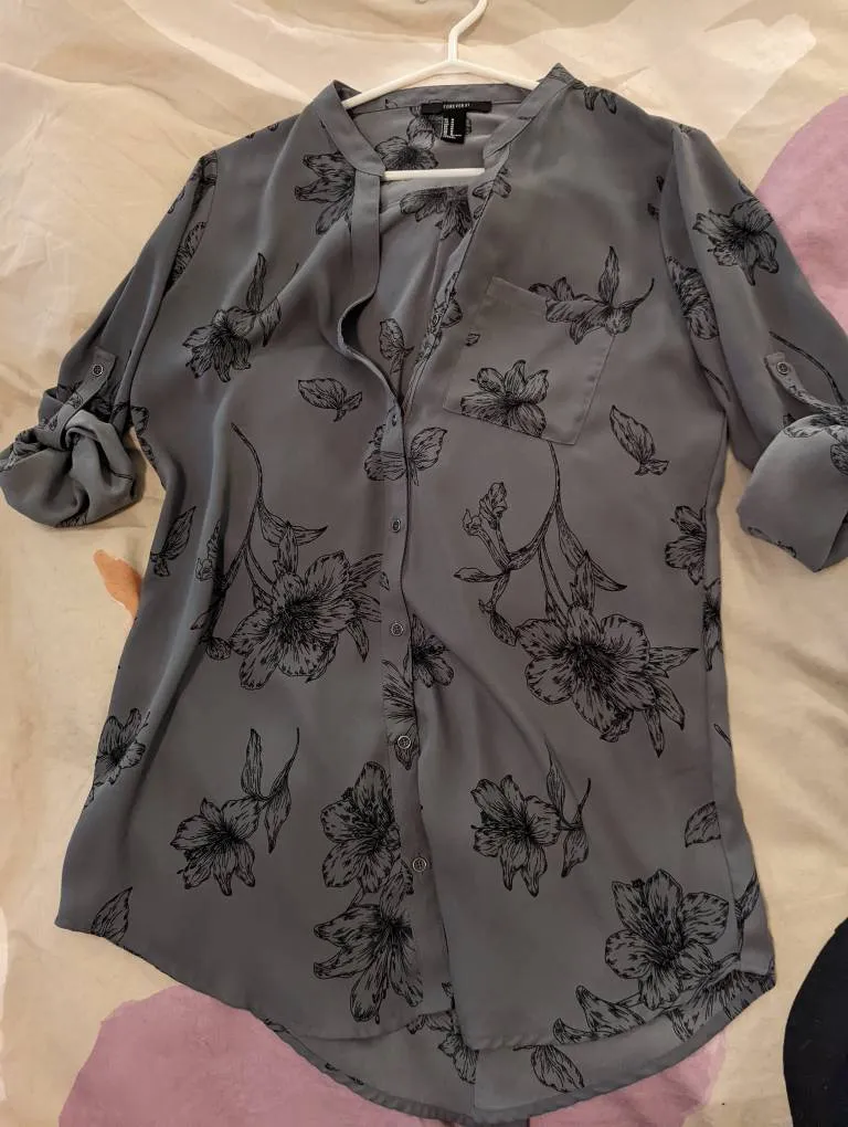 Long Flowy Floral Blouse photo 1