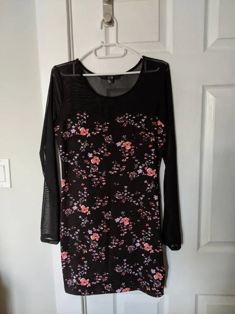 F21 Floral Black Dress photo 1
