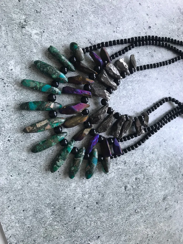 3x Crystals Or sea Sediments Jasper Necklaces photo 1