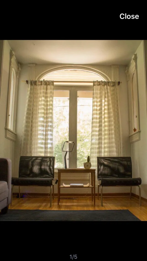 woven West Elm curtains photo 1