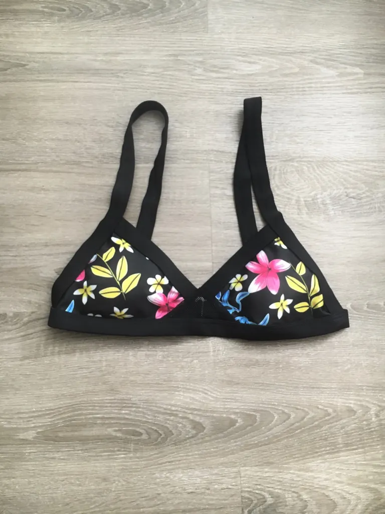 Black Floral Bikini Top photo 1