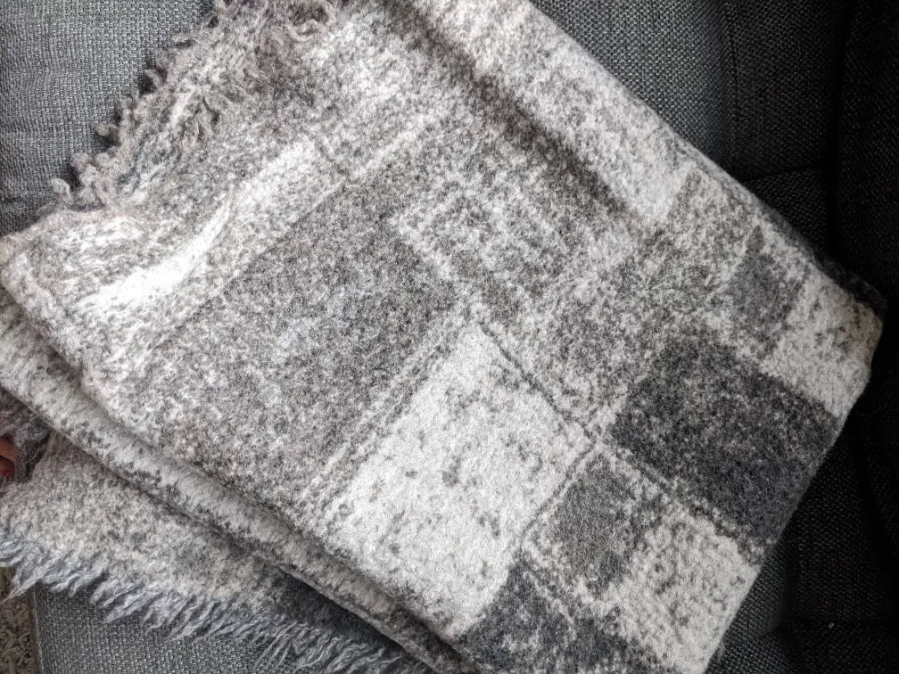 Wilfred Grey Wool Throw photo 1
