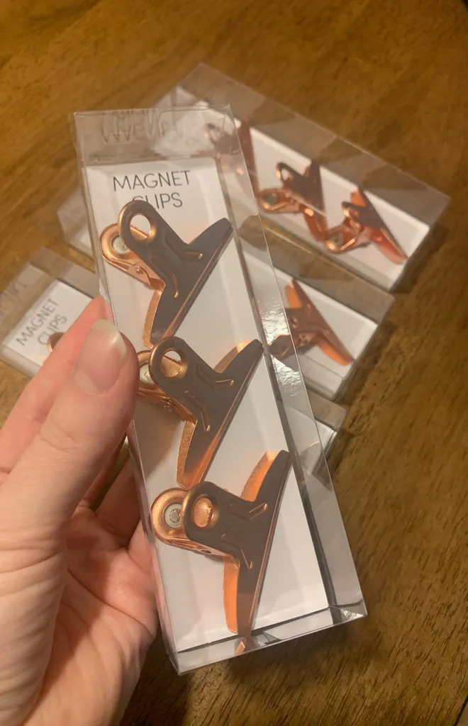 Copper Magnet Clips Set Of 3 photo 1