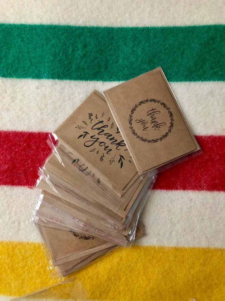10x Kraft Thank You Cards + Envelopes photo 1