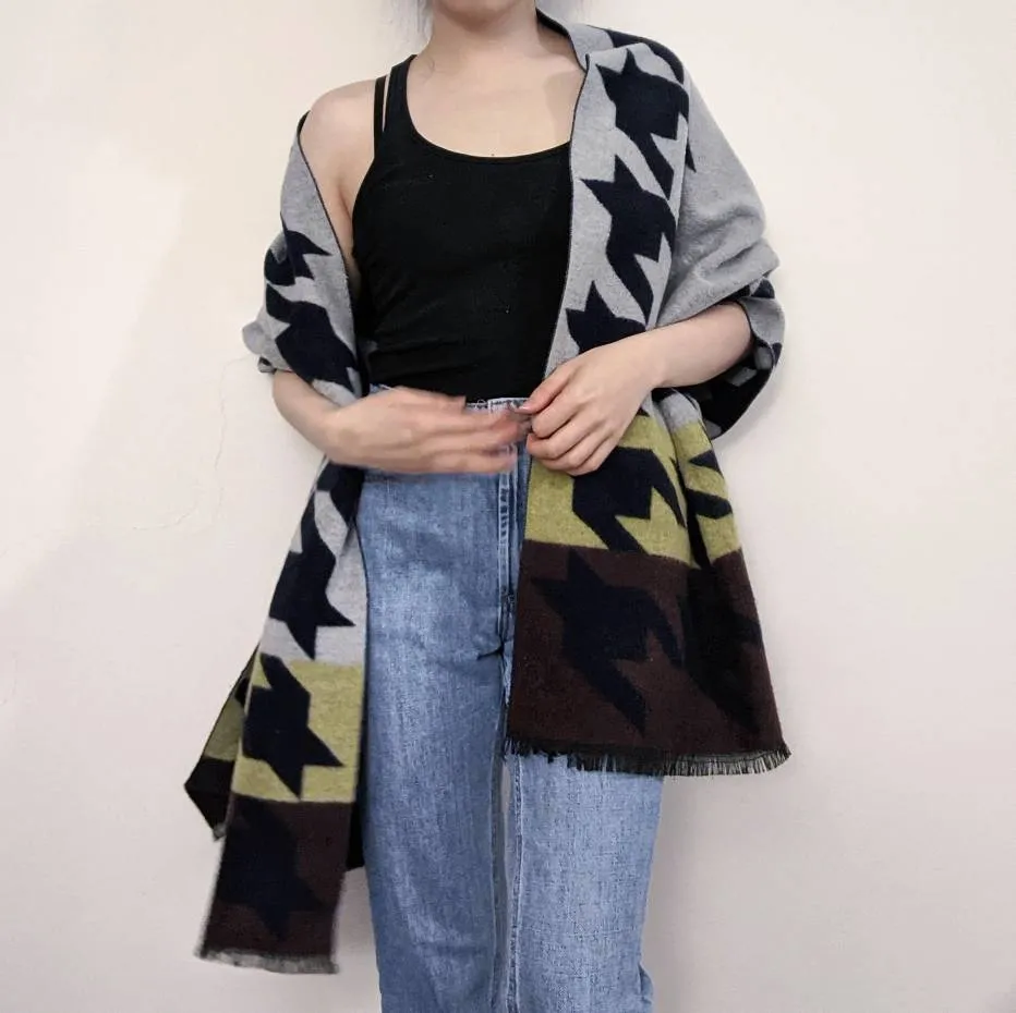Multi-way Houndstooth Blanket Scarf photo 1