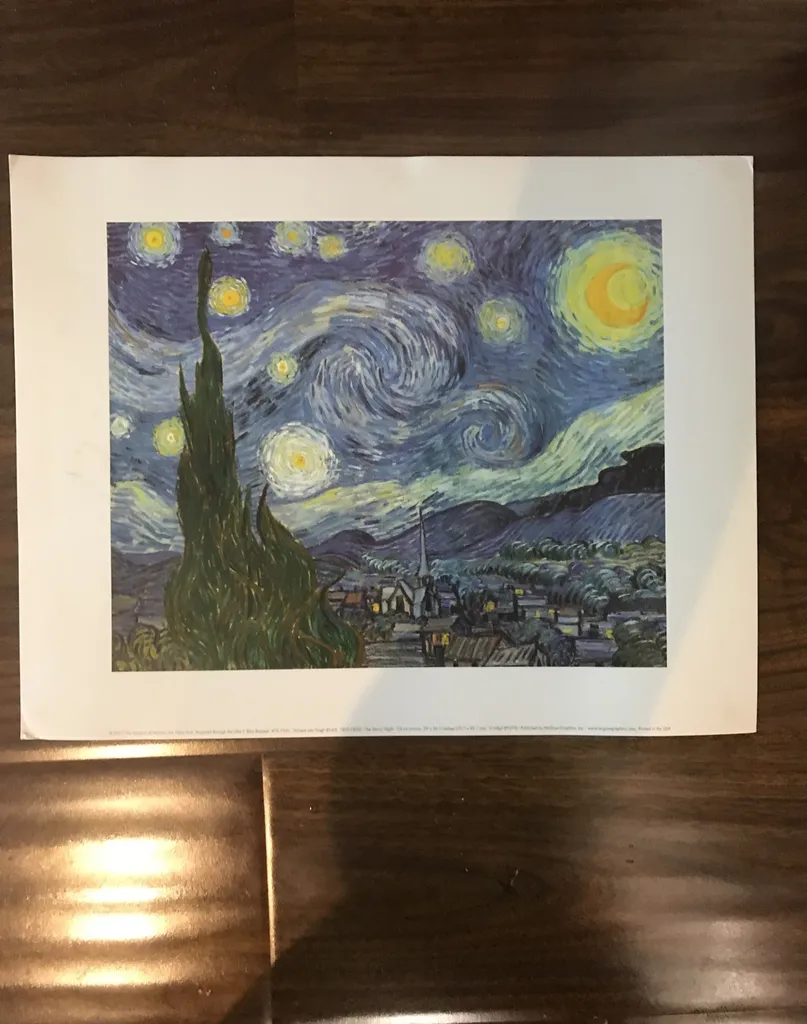 Vincent Van Gogh Starry Night Painting Print photo 1