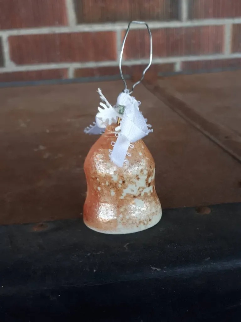 Wood fired Ceramic Bell Ornament photo 1