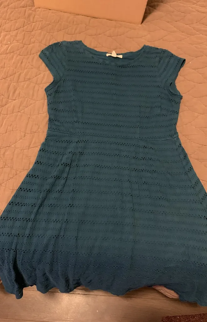 Teal Eyelet Dress photo 1
