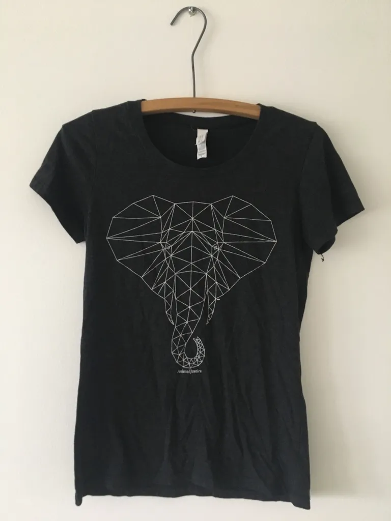 Animal Justice Dark Grey Cotton Tshirt Size Small photo 1