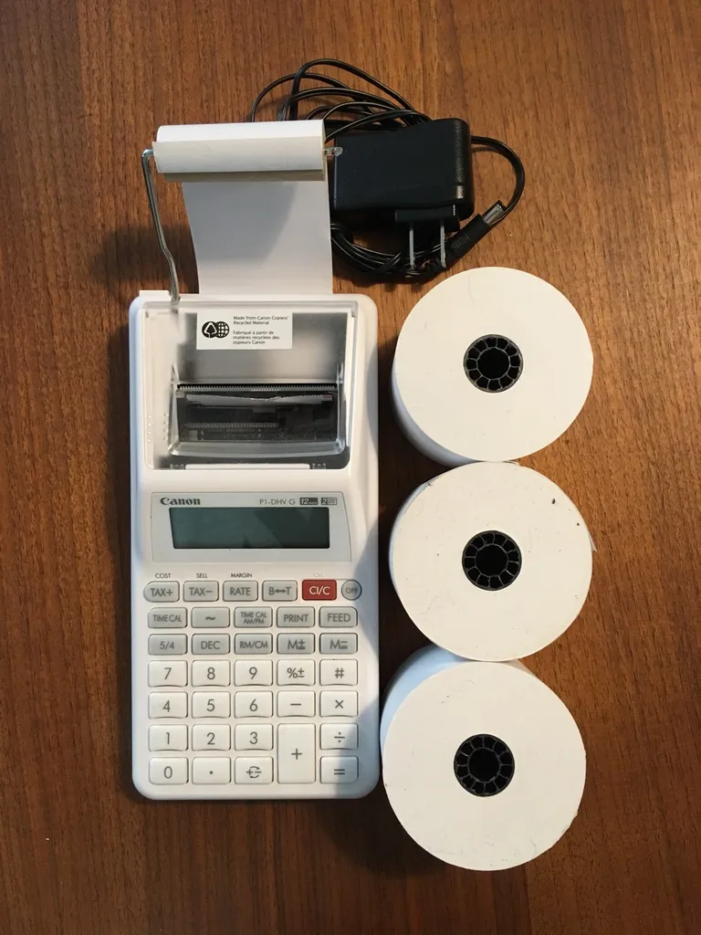 Adding Machine W/ 3 Rolls Of Paper photo 1