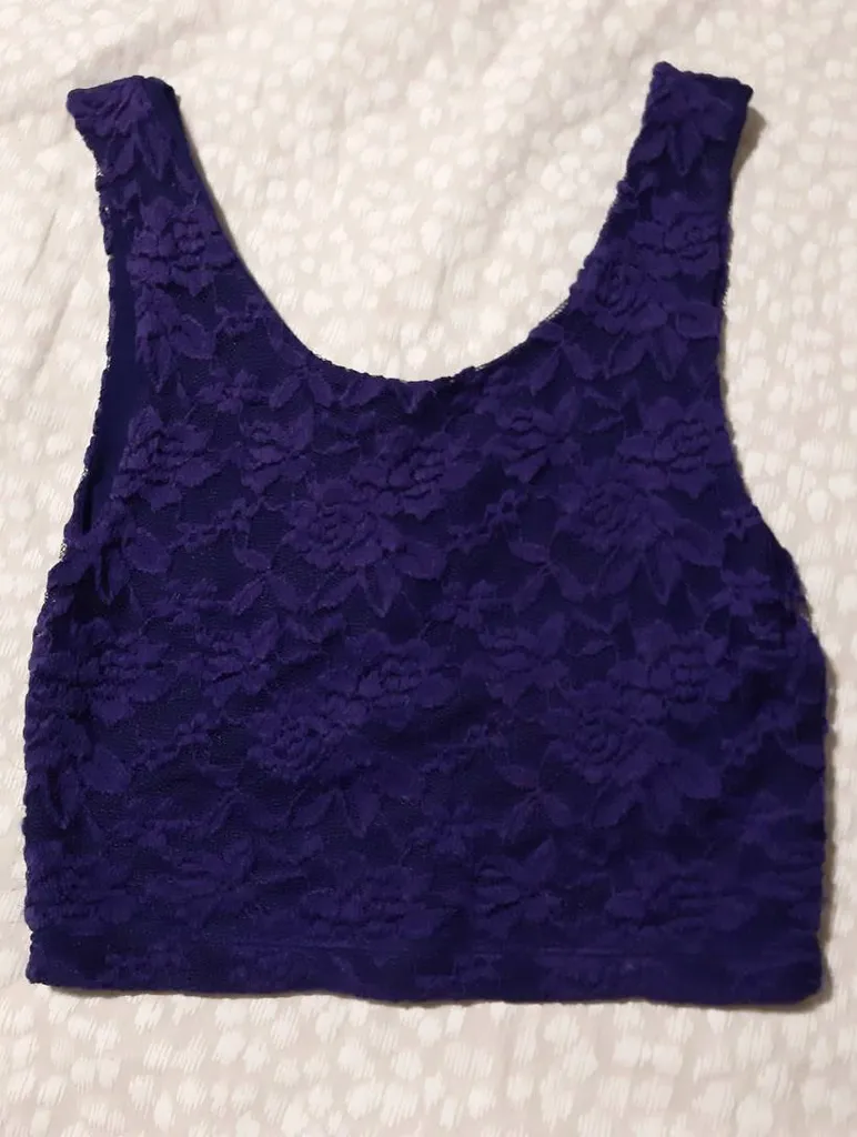 Beautiful Lace Crop Top In Royal Blue Size M photo 1