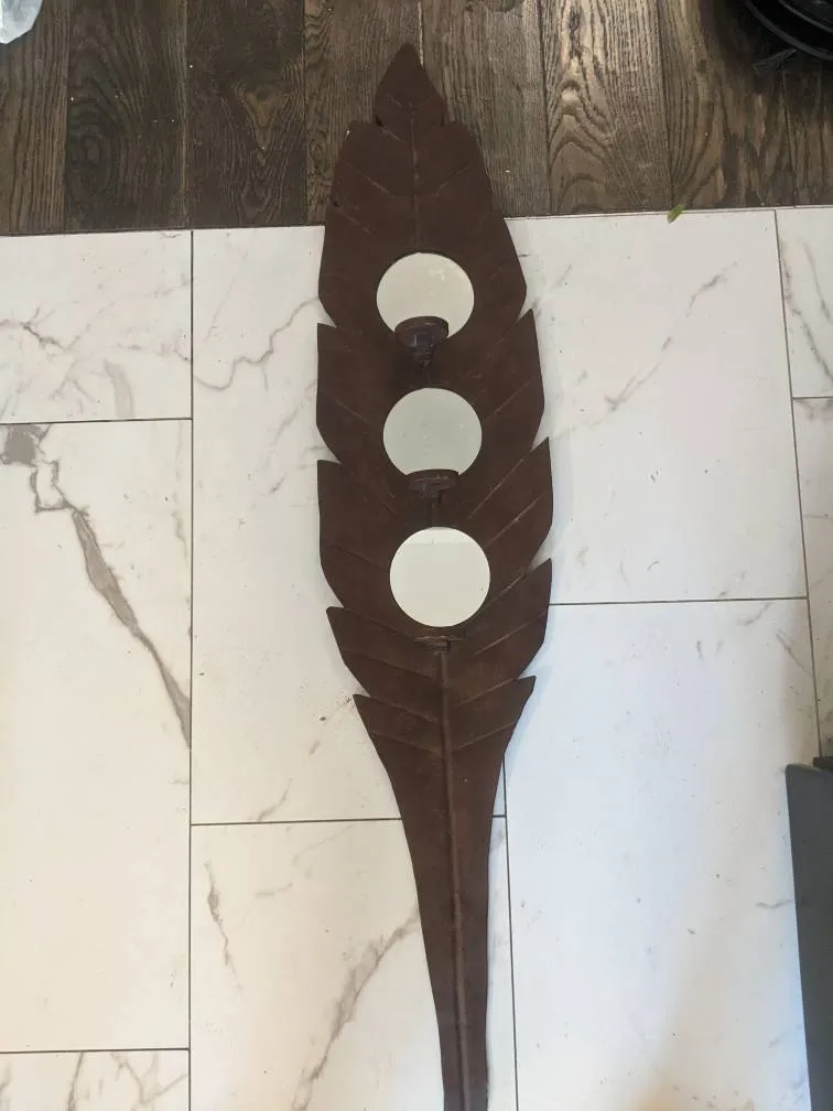 Metal Palm Leaf With Mirrors photo 1