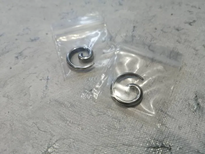 BNIP 8g Steel Spiral Ear Weights photo 1