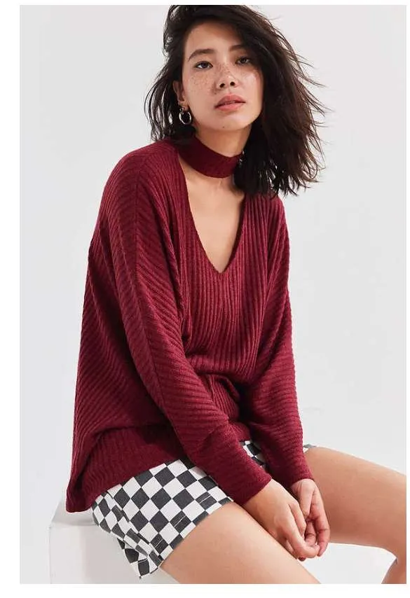Urban Outfitters Silence the Noise Open Mock Neck Sweater - S... photo 1