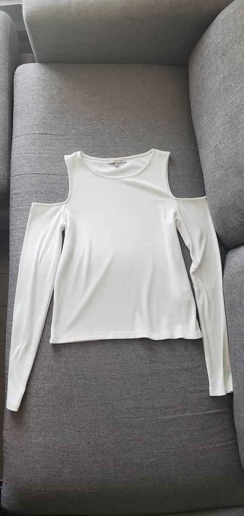 White Cold Shoulder Top photo 1