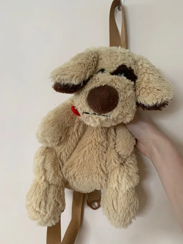 plush dog backpack photo 1