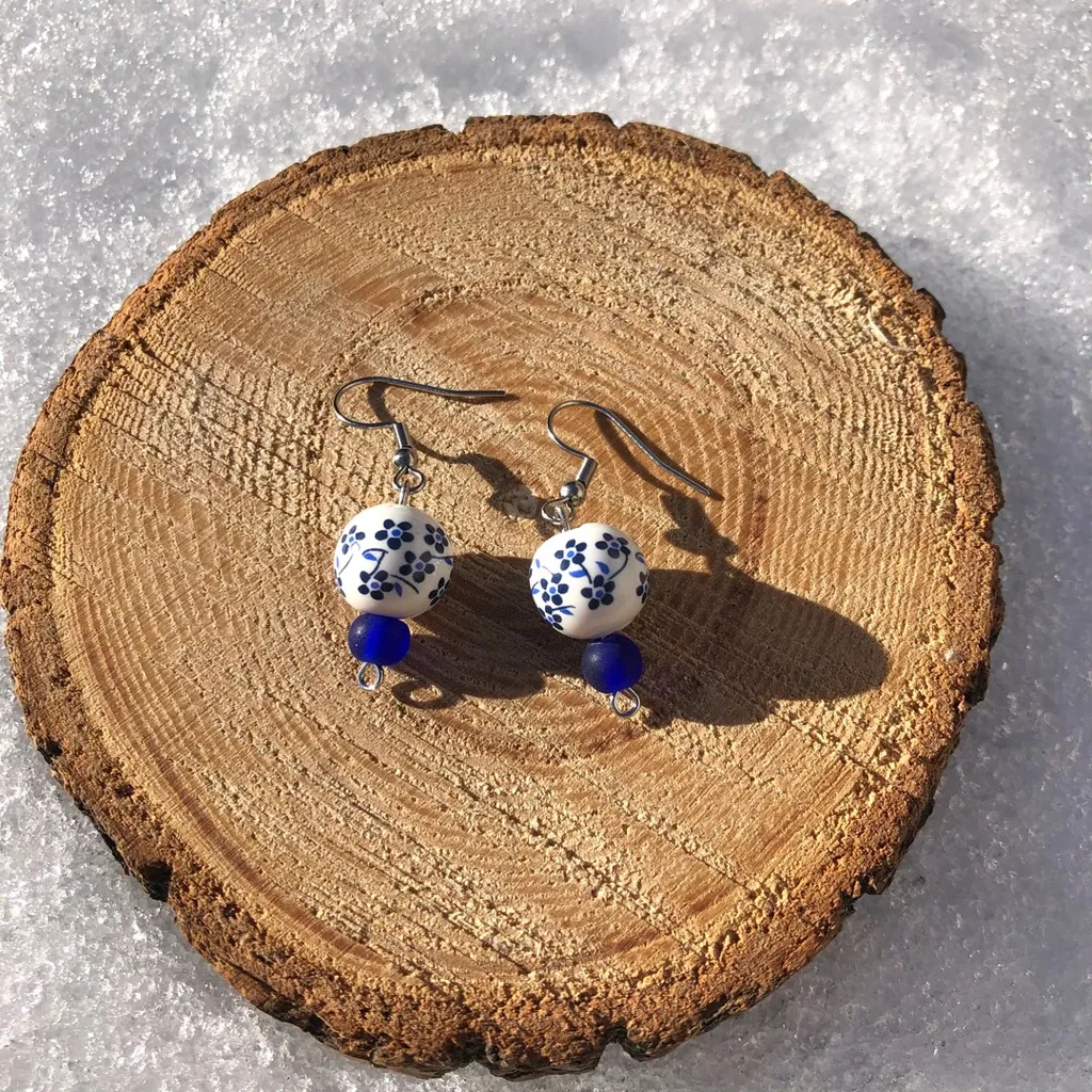 Blue Floral Earrings photo 1