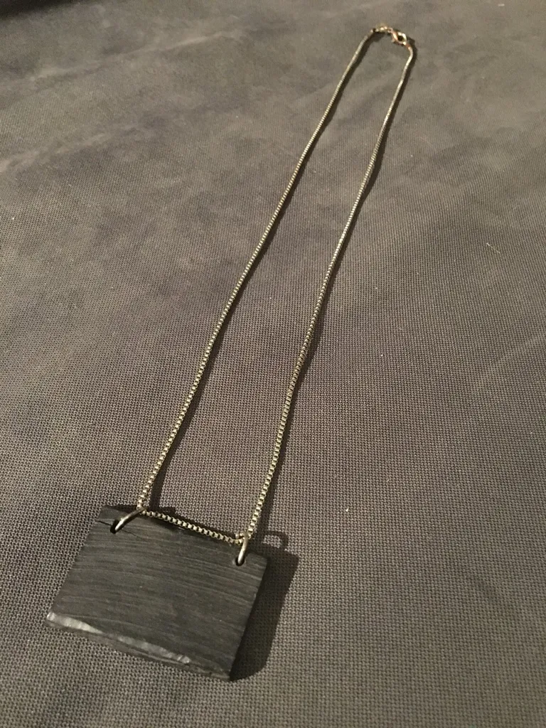 Silver And Black Wood Necklace photo 1