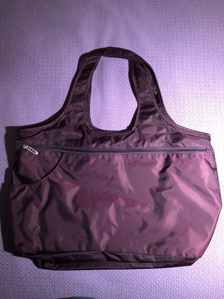 Nylon Tote with Laptop Pocket - purple photo 1