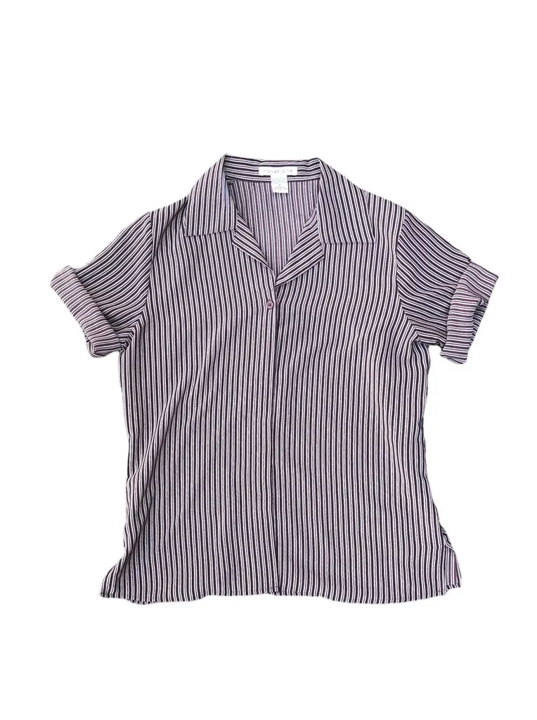 Silk Brown Pin Stripe Blouse photo 1