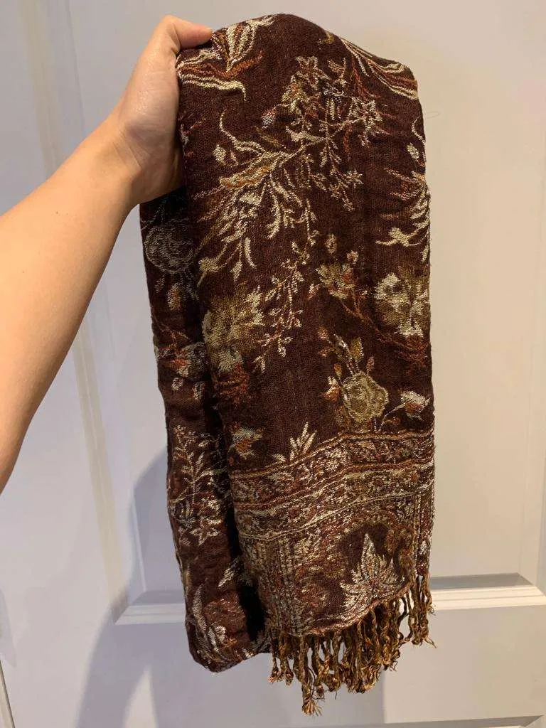H&M floral pattern Pashmina (Brown with Rusty Orange detailing) photo 1