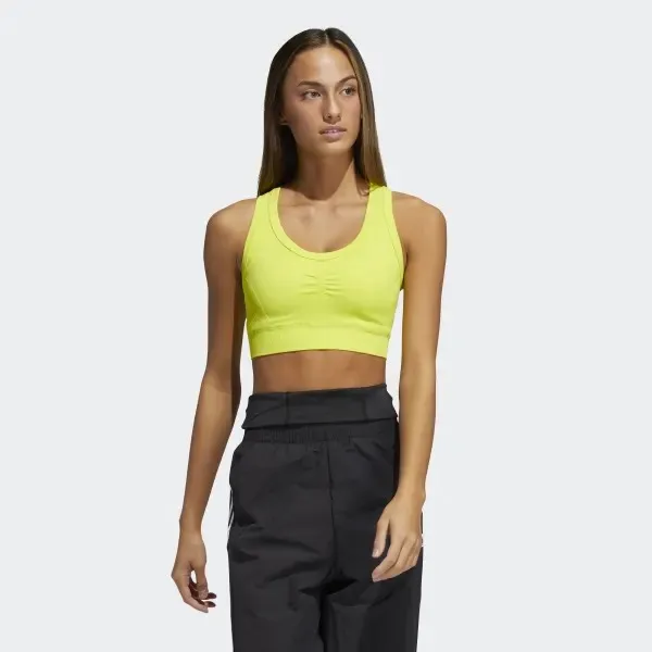 BNWT adidas STUDIO BRA acid yellow photo 1