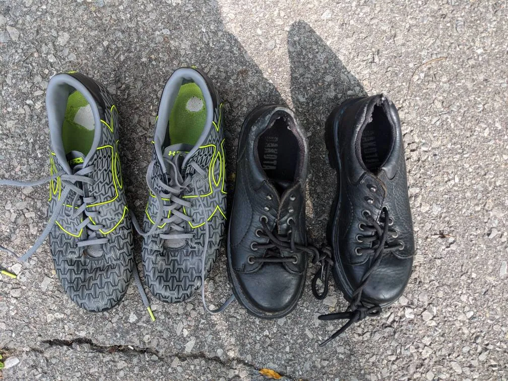 Men's Size 9 Cleats. Ladies Size 7 Steal Toed Boots. Free. photo 1