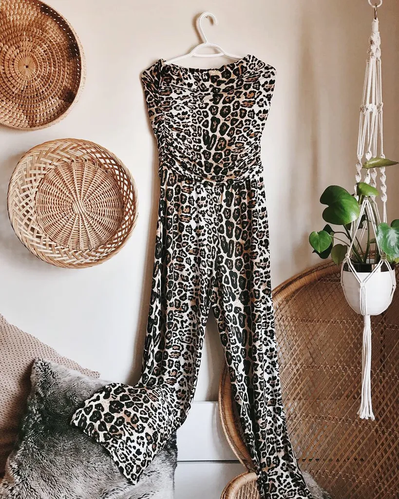 Leopard Print Strapless Romper photo 1