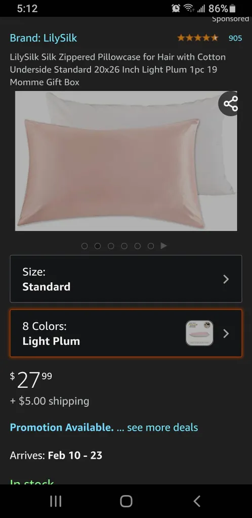 Silk Pillowcase With Cotton Underside photo 1