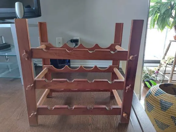 Rustic Wood Wine Rack photo 1