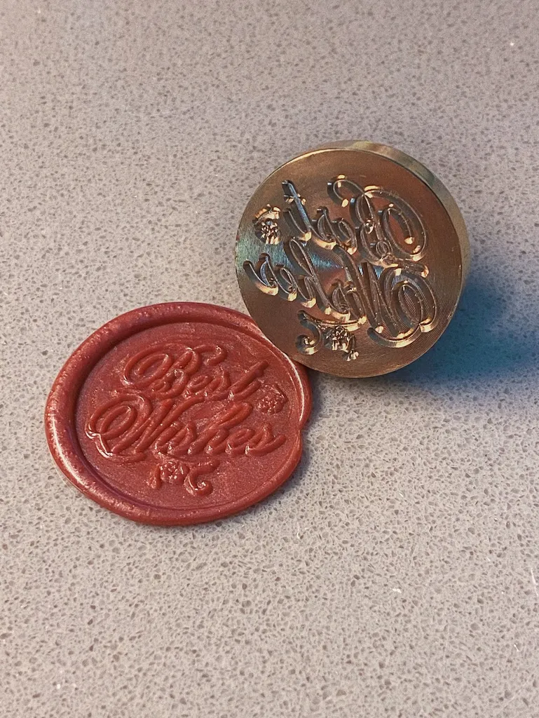 'Best Wishes' Metal Wax Seal Stamp Head photo 1