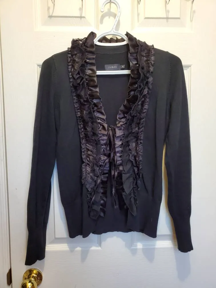 🔥Frilly Black Cardigan photo 1