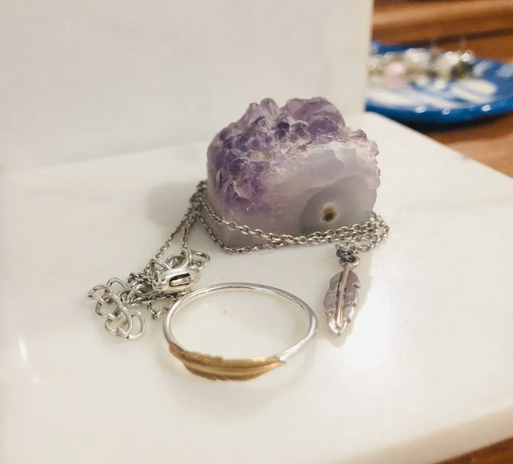 Feather Necklace and Ring Set photo 1