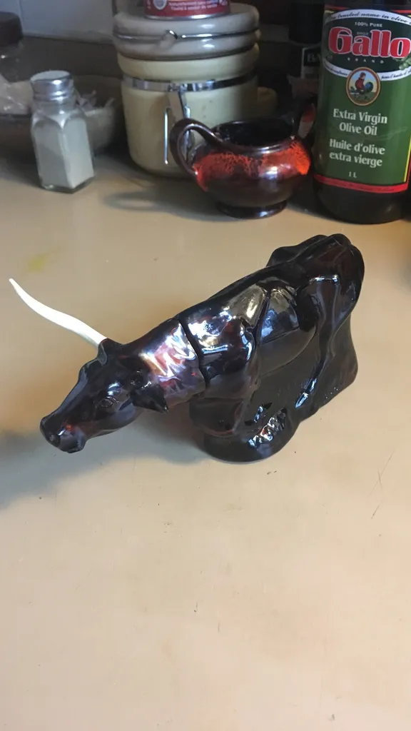 Avon 5 Bull Glass Bottle photo 1