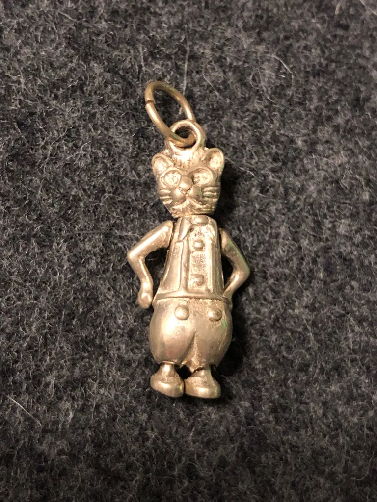 Silver Cat Charm - Articulated photo 1