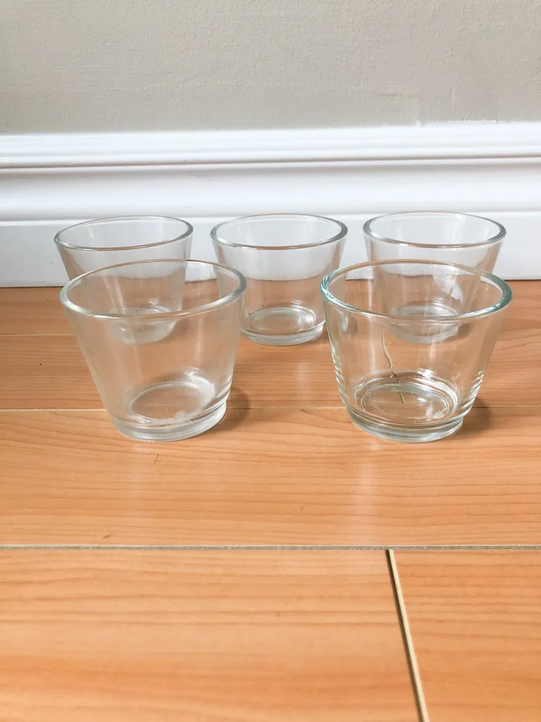 5 Glass Tea light candle Holders / Mini Planters photo 1