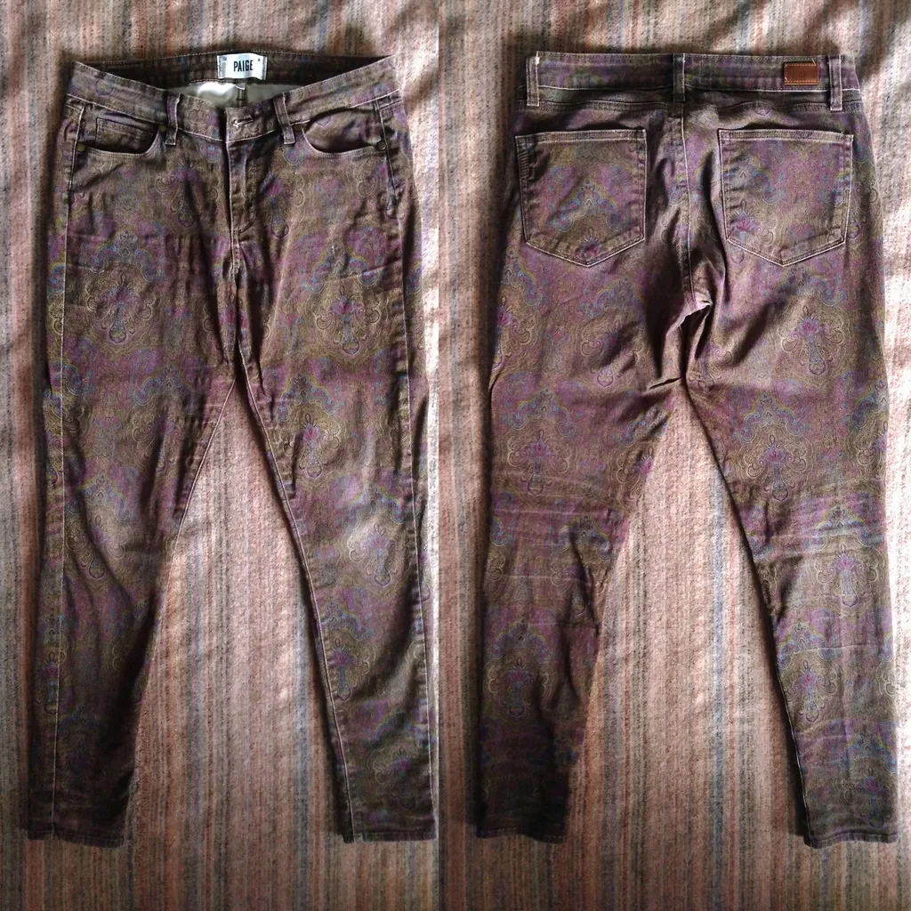 Paisley Cotton Low-Rise Skinny Pants photo 1