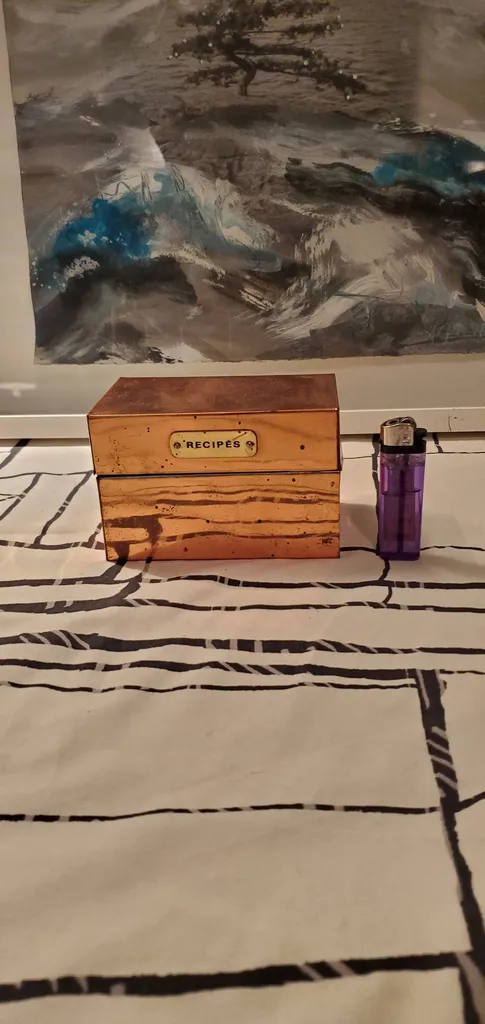 Brass Recipe Card Box photo 1