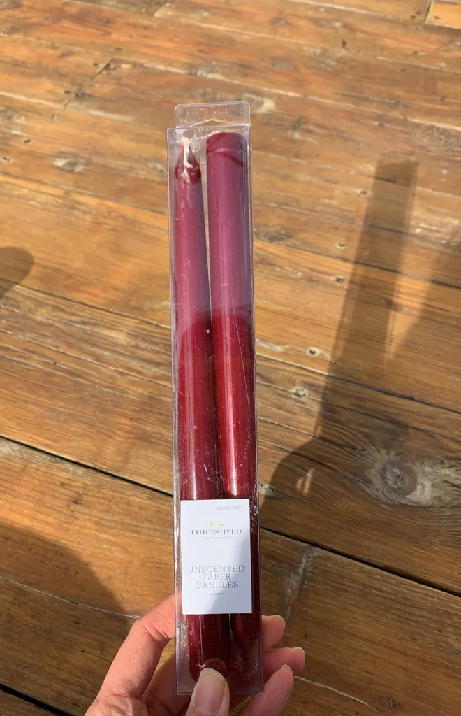 Unscented Red Tapered Candela photo 1