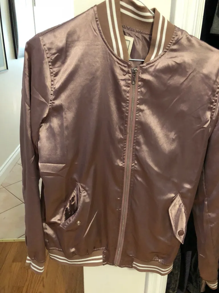 Shiny Pink Bomber Jacket - Brand New photo 1