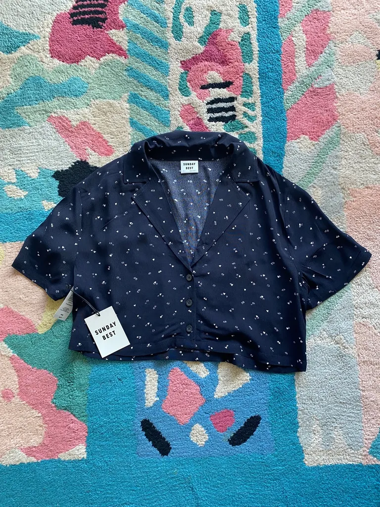 BNWT Sunday Best Navy Crop Top photo 1