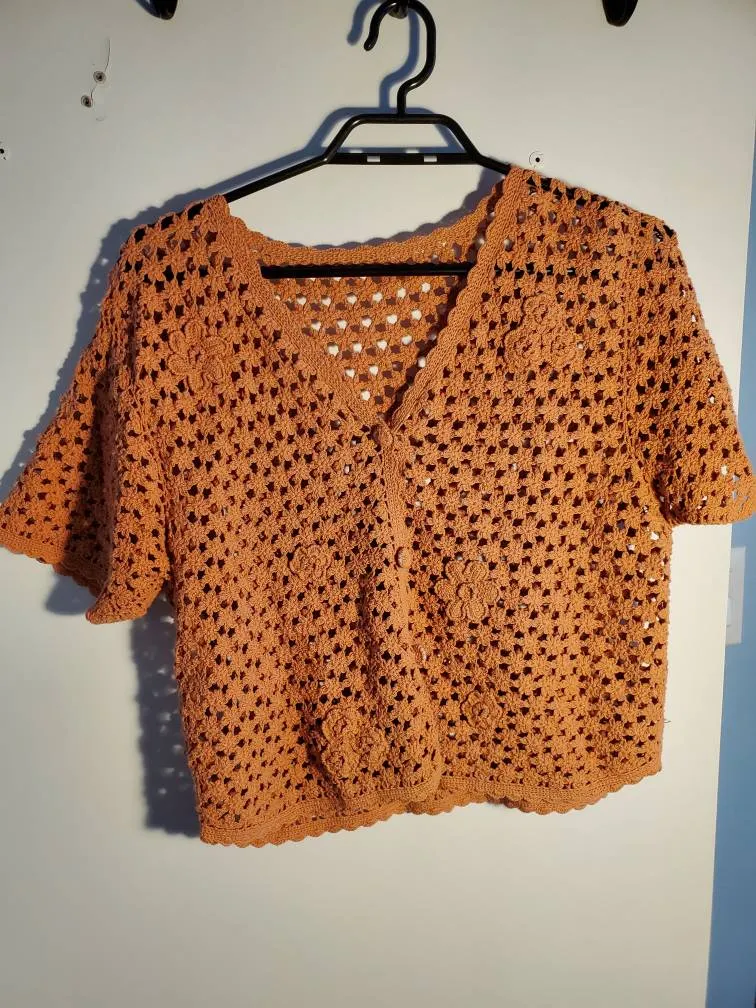 L Crocheted Shrug photo 1