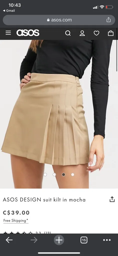 Beige Pleated Skirt photo 1