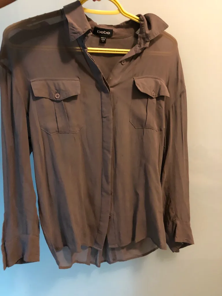 Bebe Sheer Blouse Small photo 1