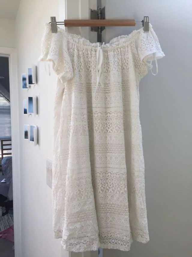 off-shoulder lace dress photo 1