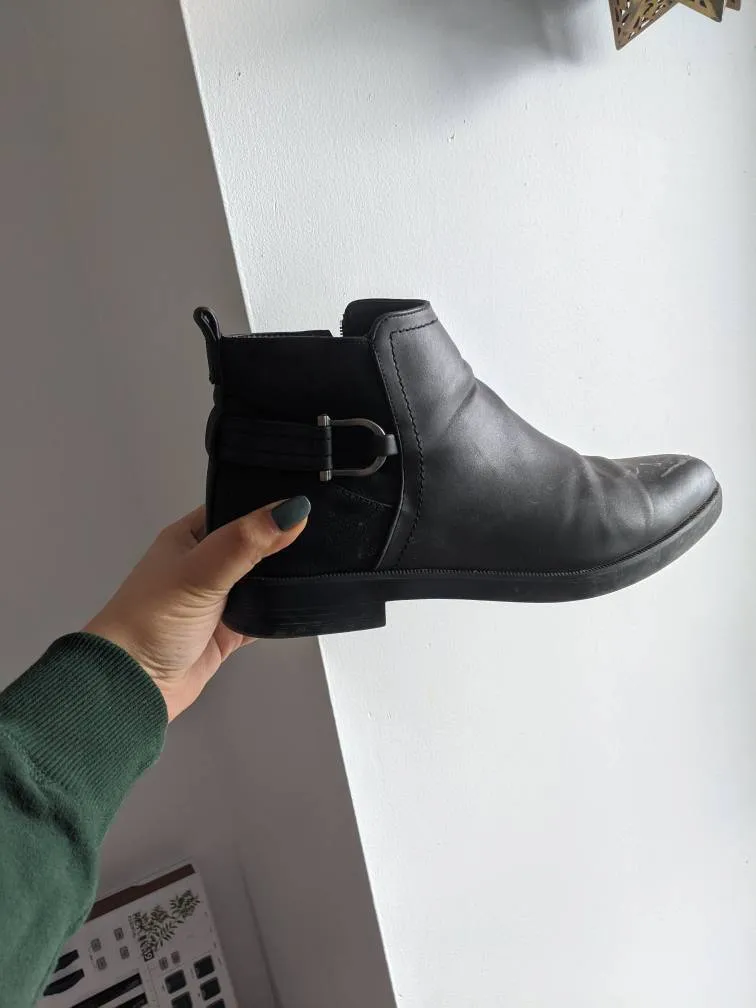 Black Vegan Ankle Booties Size 9.5 photo 1